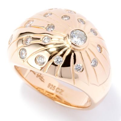 SB SS/18KYGP ROUND CUT BURNISHED SET BURST DOME RING