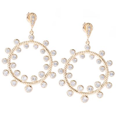 127-731 - Sonia Bitton for Brilliante&reg; 3.08 DEW Bezel Set Forward Facing Rope Earrings