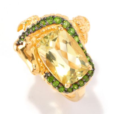 127-741 - NYC II 5.79ctw Ouro Verde & Chrome Diopside Alligator Ring 