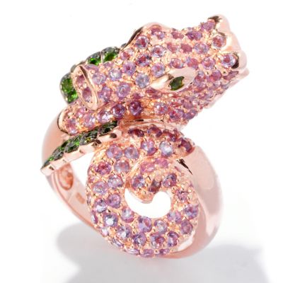 127-744 - NYC II 2.66ctw Amethyst & Chrome Diopside Seahorse Ring 