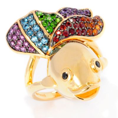 127-745 - NYC II 1.26ctw Multi Gemstone Fish Ring 