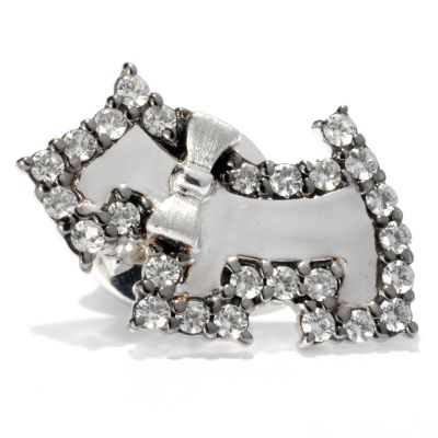 127-751 - NYC II 1.00ctw White Zircon Scottie Dog Scatter Pin 