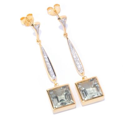 127-794 - NYC II Gemstone & White Zircon Elongated Drop Earrings 