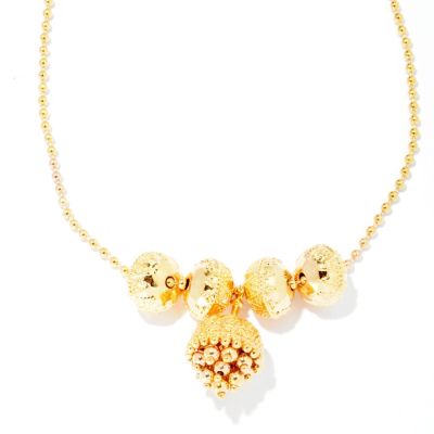 SS/18KYGP NECK ORANTE BEAD & CHARM DROP - 20" w/ 2" EXT