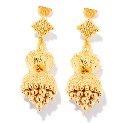 SS/18KYGP EAR ORANTE BEAD & CHARM DROP