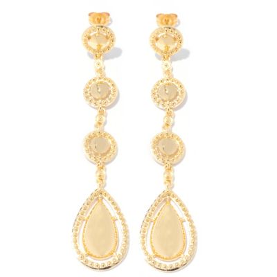 127-813 - Jaipur Bazaar Gold Embraced&trade; 2.75'' Elongated Four-Drop Earrings 
