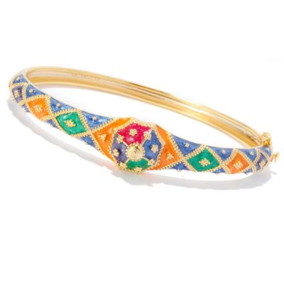 SS/18KYGP BRAC MULTI ENAMEL HINGED BANGLE