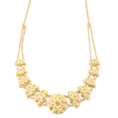 SS/18KYGP NECK TEXTURED LINK DOUBLE CHAIN - 18" w/ 2" EXTENDER
