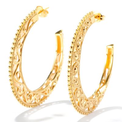 SS/18KYGP EAR ORNATE TEXTURED HOOP