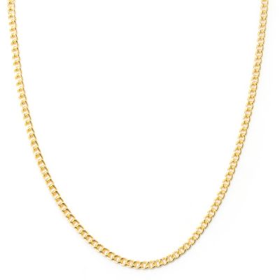 BRONZE/18KGP NECK DIAMOND-CUT CURB LINK CHAIN - 38"