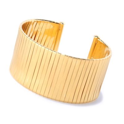 BRONZE/18KGP BRAC WRAPPED WIDE CUFF