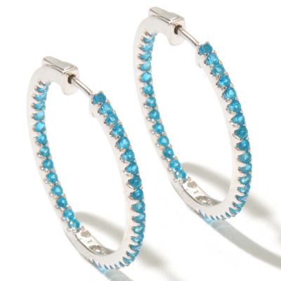 SS NEON APATITE CLICKER BACK EARRING