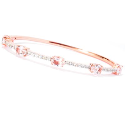 127-843 - NYC II 4.65ctw Morganite & White Zircon Bangle Bracelet 