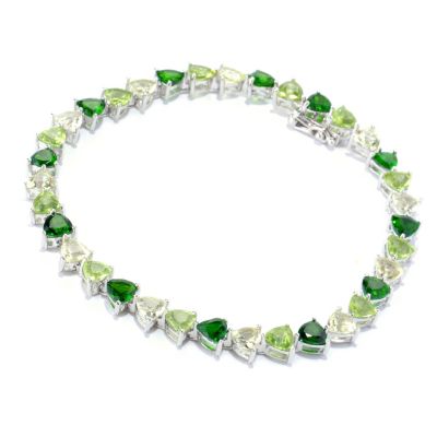 127-845 - NYC II Peridot, Lemon Quartz & Chrome Diopside Tennis Bracelet 
