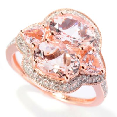 127-855 - NYC II 2.83ctw Dual Shaped Morganite & White Zircon Ring 