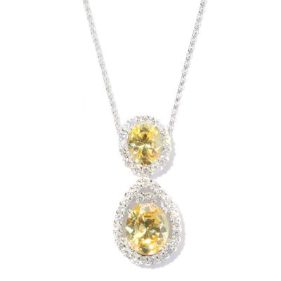 127-867 - Brilliante&reg; Platinum Embraced 8.82 DEW Round & Teardrop Shaped Halo Necklace
