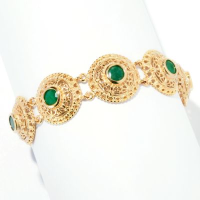 SS/18KYGP BRAC OPAQUE EMERALD 7.25"-LINK w/ TOGGLE CLASP