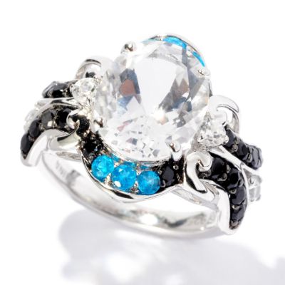 127-882 - NYC II 3.83ctw White Quartz & Multi Gemstone Ring 