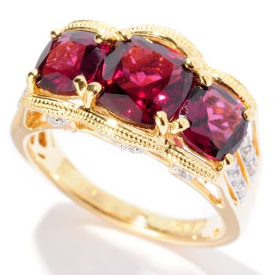 127-883 - NYC II 2.97ctw Brazilian Garnet & White Zircon Ring 
