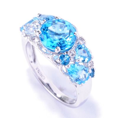 127-884 - NYC II 3.18ctw Multi Blue Topaz Ring 