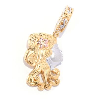 127-903 - Gems en Vogue II Polished Sculpted Portrait Drop Charm 