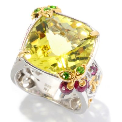 127-925 - Gems en Vogue II 11.07ctw Ouro Verde and Multi Gemstone ''Cherry Limeade'' Cocktail Ring
