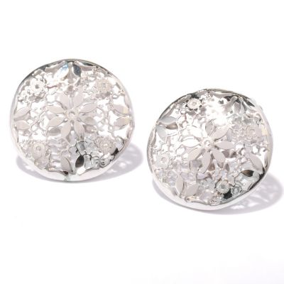 127-937 - Italian Designs with Stefano 14K Gold Ricami Button Earrings