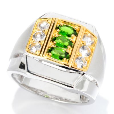 127-941 - Men's en Vogue II 1.65ctw Chrome Diopside & White Topaz Ring 
