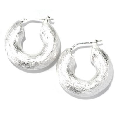 127-988 - SempreSilver&trade; Electroform Polished Hoop Earrings 