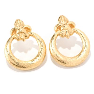 14K ORO VITA ELECTROFORM FLORENCE LILY EARRINGS