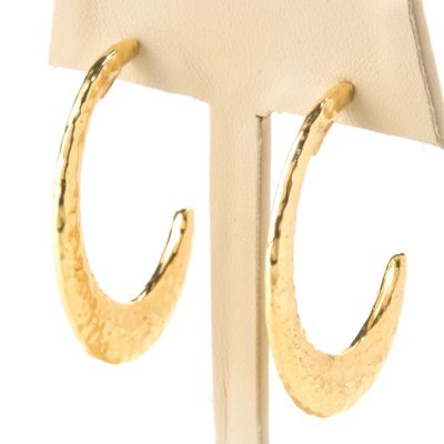 14K ORO VITA ELECTROFORM J-HOOP EARRINGS