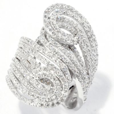 SB SS/PLAT ROUND CUT ELONGATED SWIRL RING