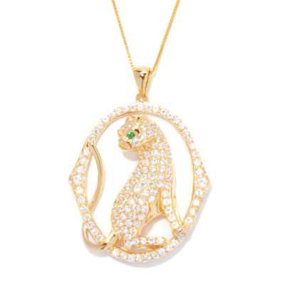 SB SS/PLAT PANTHER PENDANT W/ 18" CHAIN