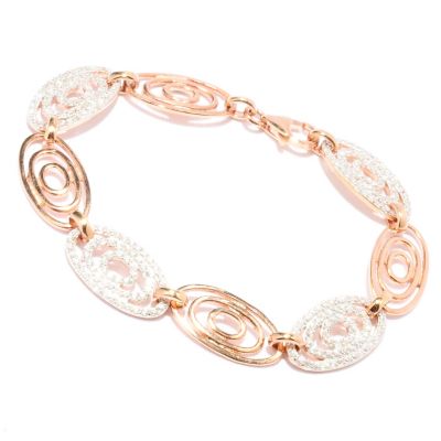 SB SS/18KRGP ROUND CUT AND POLISHED OVAL LINK BRACELET
