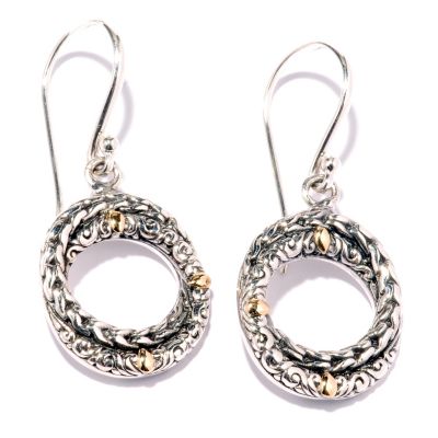 SS/18K CIRCLE DROP EARRINGS