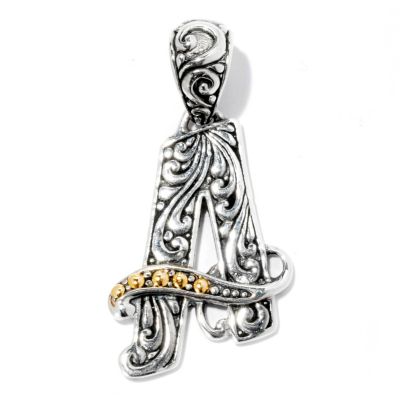 128-062 - Artisan Silver by Samuel B. Scrollwork Initial Pendant 