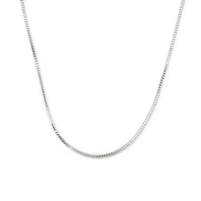 128-108 - Palatino&trade; Platinum Embraced&trade; 22" Polished Venetian Box Chain Necklace 
