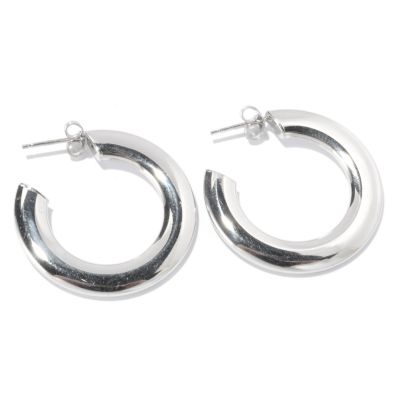 128-110 - Palatino&trade; Platinum Embraced&trade; 1.25" Polished Hoop Earrings 