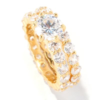 BRIL SS/CHOICE ROUND CUT ETERNITY RING SET