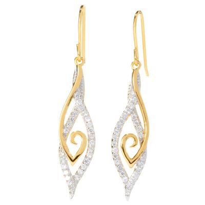 BRIL SS/CHOICE ROUND CUT SWIRL DROP EARRINGS