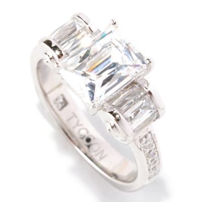 TYCO SS/CHOICE RECTANGULAR TYCOON CUT ROUND RING W/ ROUNDEL SIDES