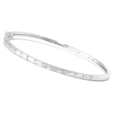 128-156 - TYCOON for Brilliante&reg; Platinum Embraced&trade; 2.36 DEW Hinged Bangle Bracelet