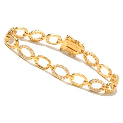 BRIL SS/CHOICE ROUND CUT OVAL LINK LINE BRACELET