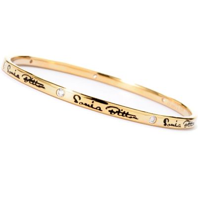128-194 - Sonia Bitton for Brilliante&reg; Burnished Set Signature Slip-on Bangle Bracelet 