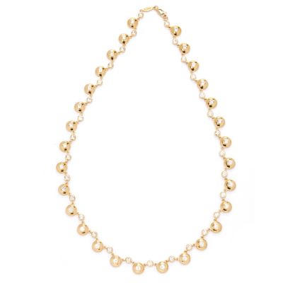 128-210 - Sonia Bitton for Brilliante&reg; 18” 6.49 DEW Round Bezel Set Polished Necklace