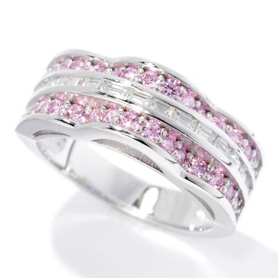 BRIL SS/PLAT ROUND AND BAGUETTE FANCY SHAPED RING