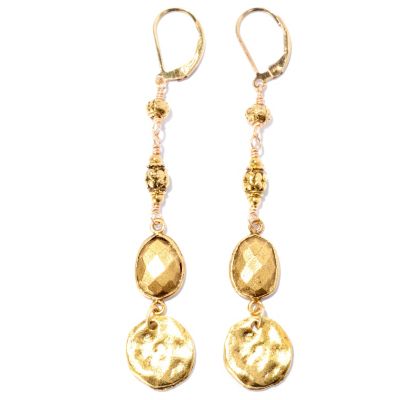 128-216 - mariechavez Textured Long Dangle Earrings 