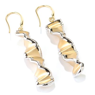 SS TWO-TONE EAR ORGANZA TWIST DROP