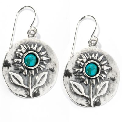 SS TURQUOISE FIELD OF SUNFLOWERS EARRINGS