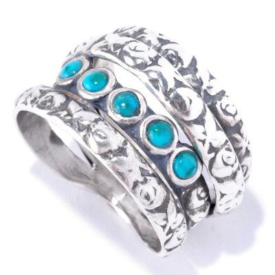 SS TEXTURED MULTI BAND RING